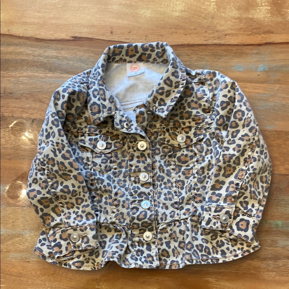 Leopard Print Jean Jacket in Brown and Black